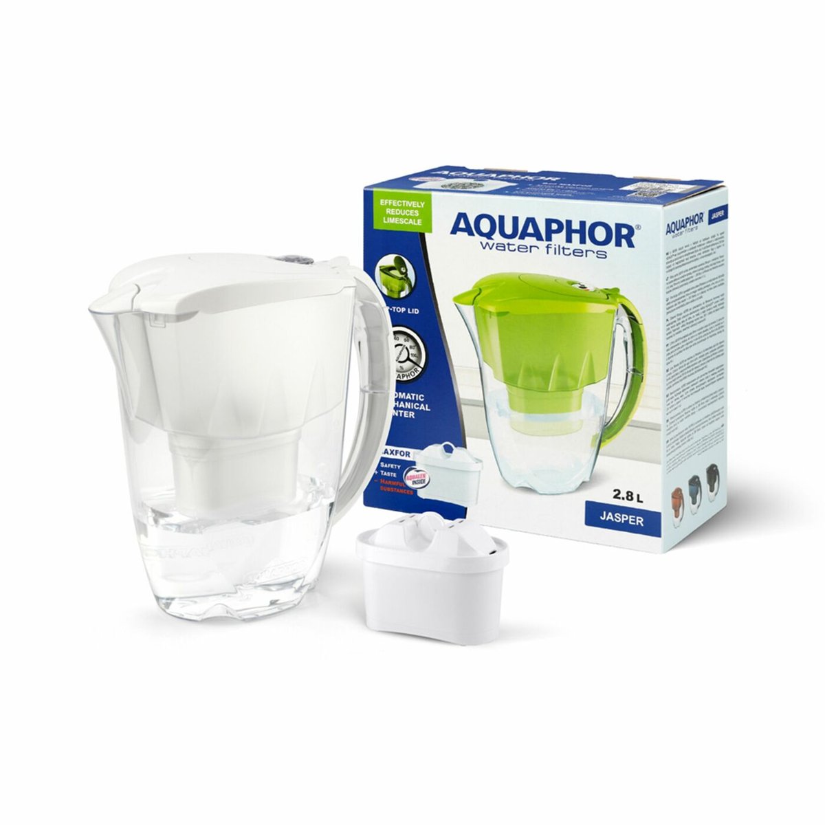 Dzbanek filtrujący Aquaphor Jasper 2,8 l z wkładem filtrującym B25 Maxfor biały