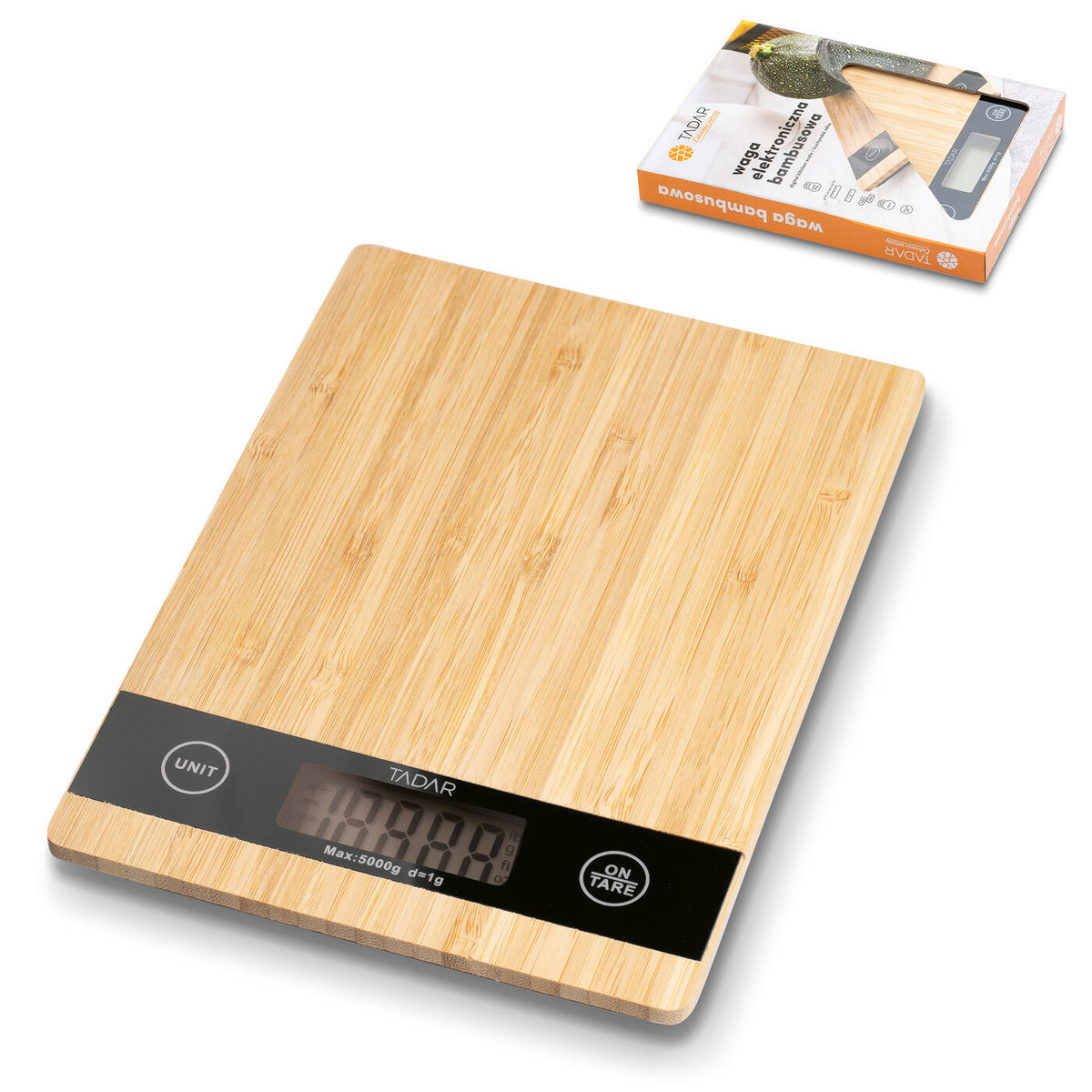 Waga kuchenna elektroniczna Tadar Bambus 5 kg