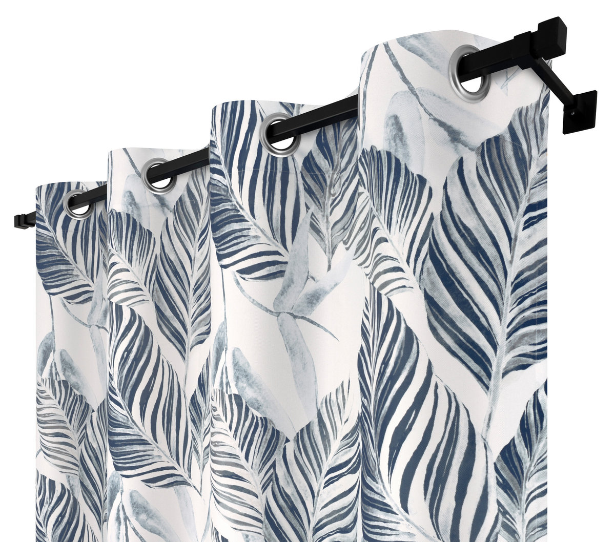 Zasłona gotowa dekoracyjna140x250 szara liście