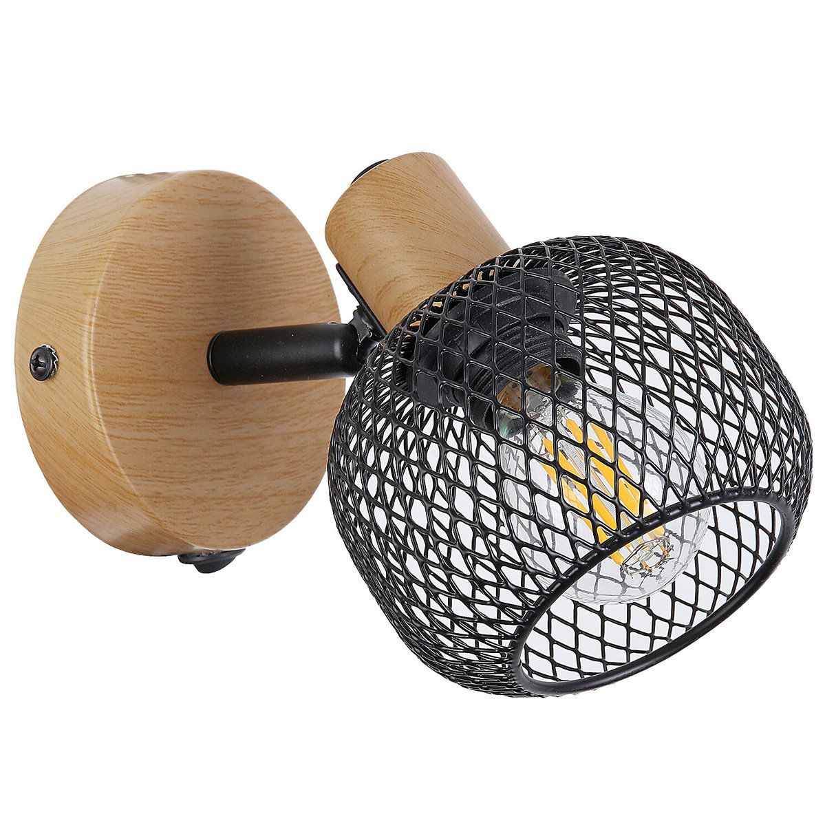 Rabalux Grendel 3127 reflektor 1x40W E14 czarny/drewniany