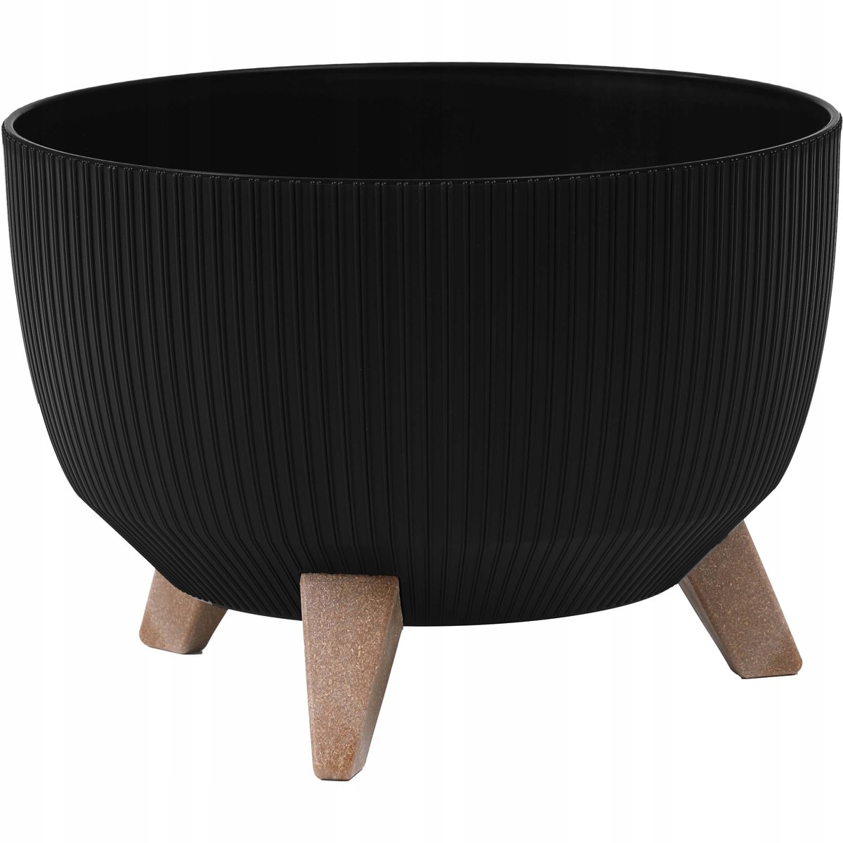 Doniczka Na Nóżkach Z Wkładem Roma Eco 33X18,5 Czarna