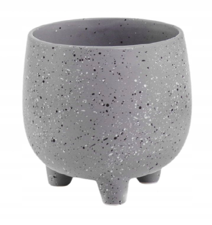 Doniczka Ceramiczna Na Nóżkach 13 Cm Szara