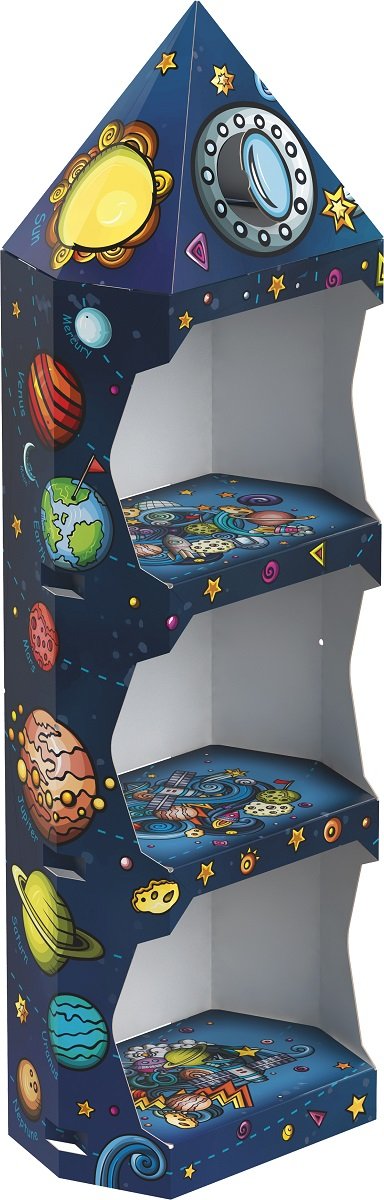 Monumi Lekki I Stabilny Regał Dla Dzieci Display Rakieta 61X152X30Cm 2Kg