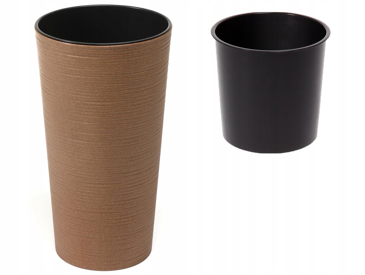 Doniczka Z Wkładem Naturalne Drewno Lilia Eco 57 Cm