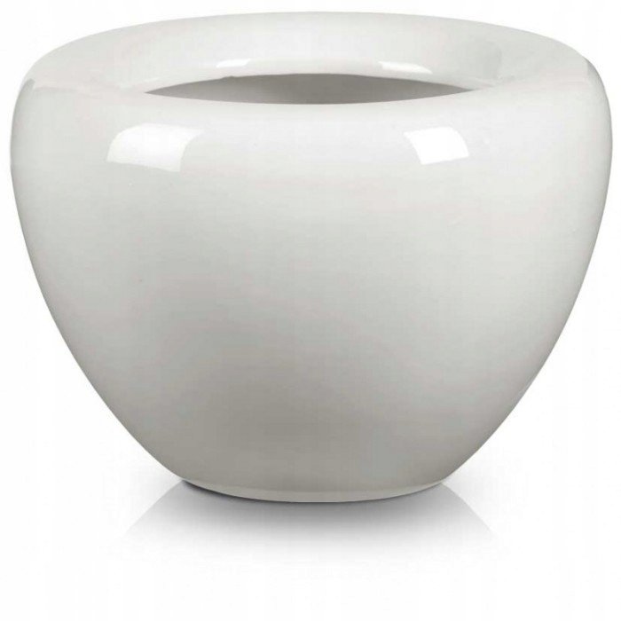 Doniczka Ceramiczna Misa 15 X 12,5 Cm Biała