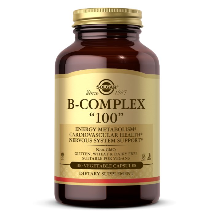 SOLGAR B-Complex 100 (Kompleks Witamin z grupy B) 100 Kapsułek wegetariańskich