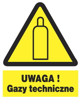 Zoo-42 Uwaga ! Gazy Techniczne - Znak Bhp Tablica