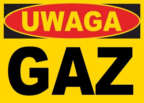 Bto-12 - Znak Tablica Budowlana - Uwaga Gaz
