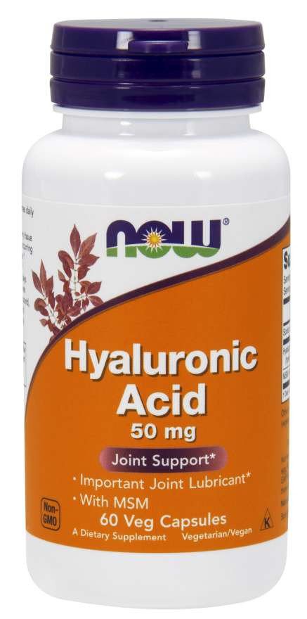 Now Foods Kwas hialuronowy 50 mg + MSM Suplement diety 60 kaps.