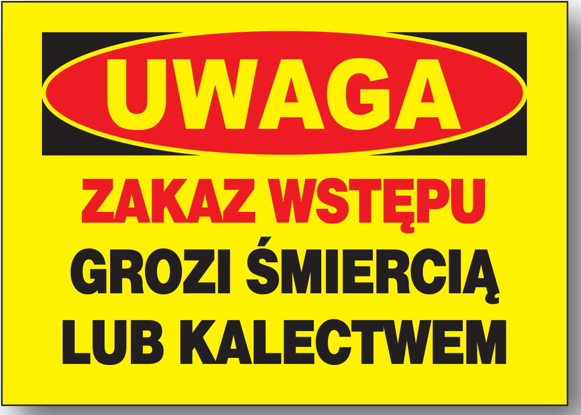 BTO-58  ZNAK TABLICA zakaz wstępu grozi śmiercią