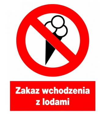 Zzo-17 Znak Tabliczka Zakaz Wchodzenia Z Lodami