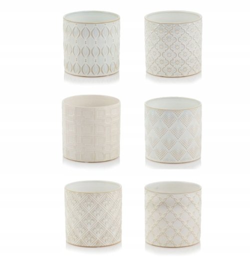 Osłonka Ceramiczna Doniczka Biała Kremowa 16 cm