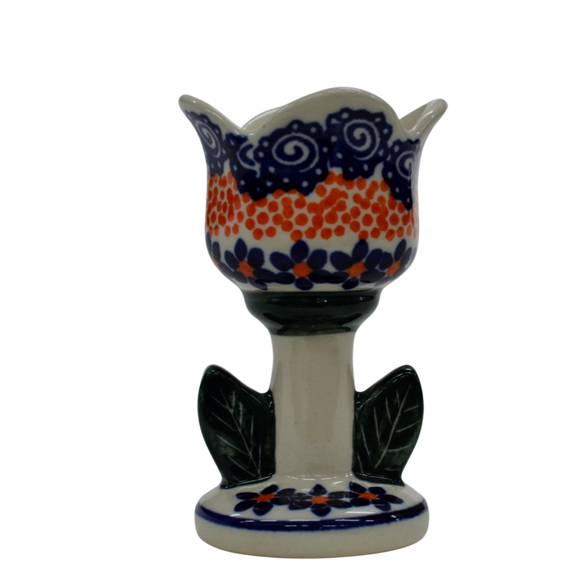 Ceramiczny świecznik tulipan Ceramika Bolesławiec
