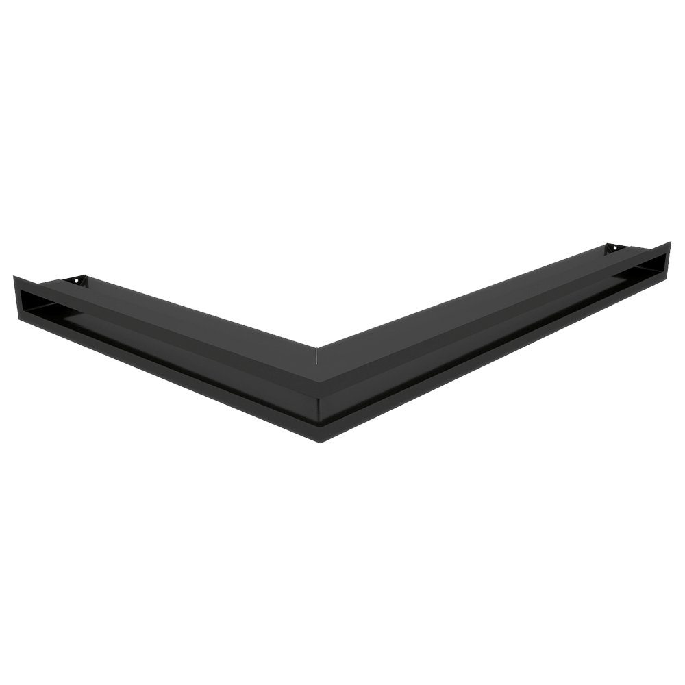 Parkanex KRATKI KRATKI wentylacyjna AIR | kominkowa narożna prawa 547 x 766 x 60 mm | Czarny | wywiewna do wentylacji kominowej | Wlot powietrza pod kątem 45 stopni LUFT/NP/60/45S/C