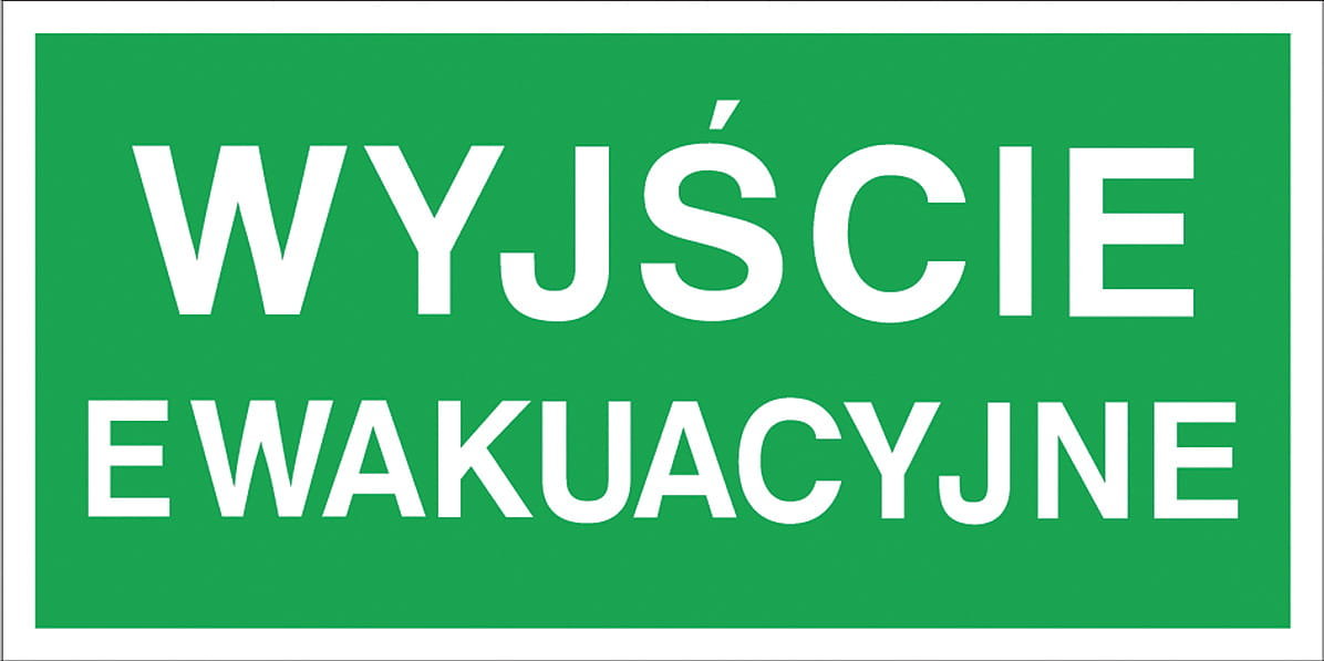 Ze-01 - Wyjście Ewakuacyjne Znak Tablica Płyta Bhp