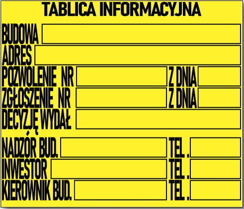 Bti-2 Tablica Informacyjna Budowlana Wg. Ustawy