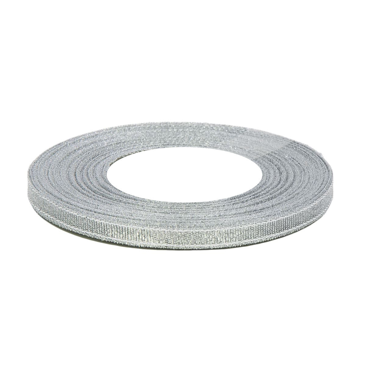 Wstążka Brokatowa Srebrna 6mm x 36y