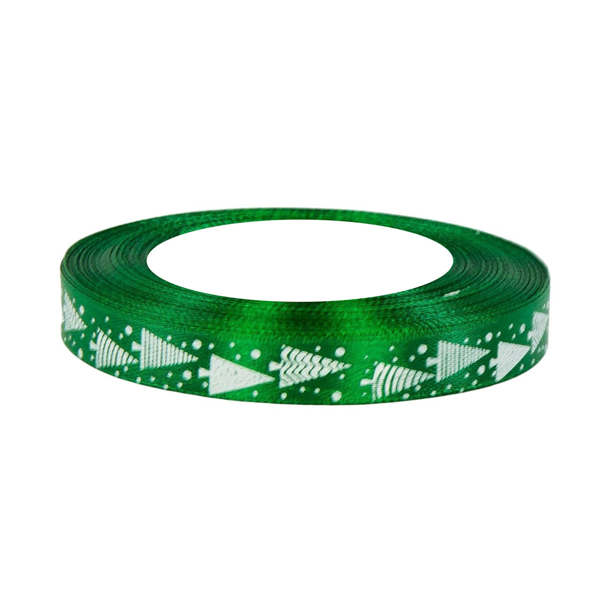 Wstążka Satynowa Zielona Świąteczna 12mm x 23m