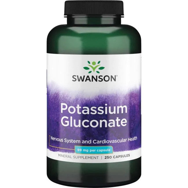 SWANSON Potassium Gluconate 99mg (250 kaps.)