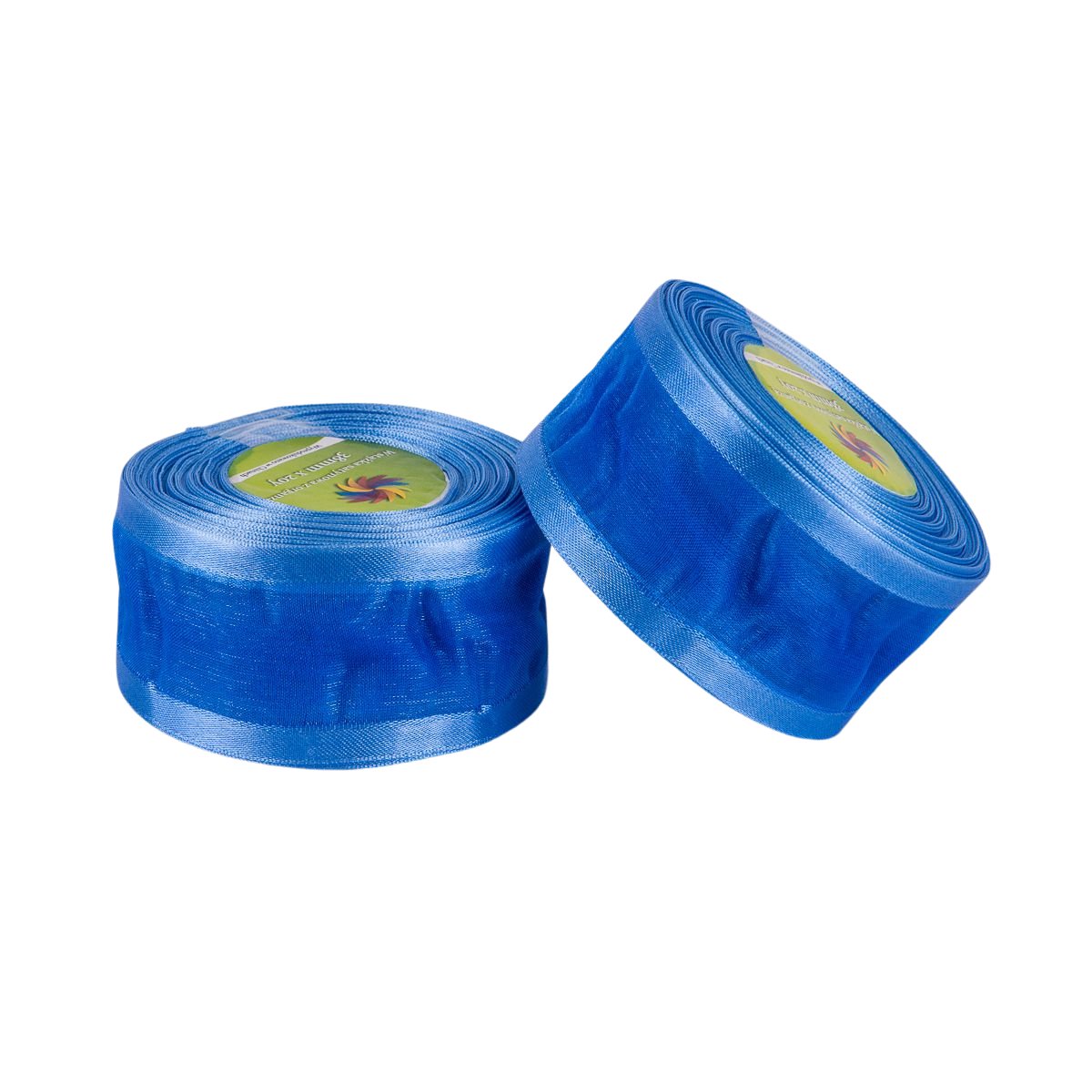 Wstążka Satynowa z Organzą Niebieska 38mm x 20y