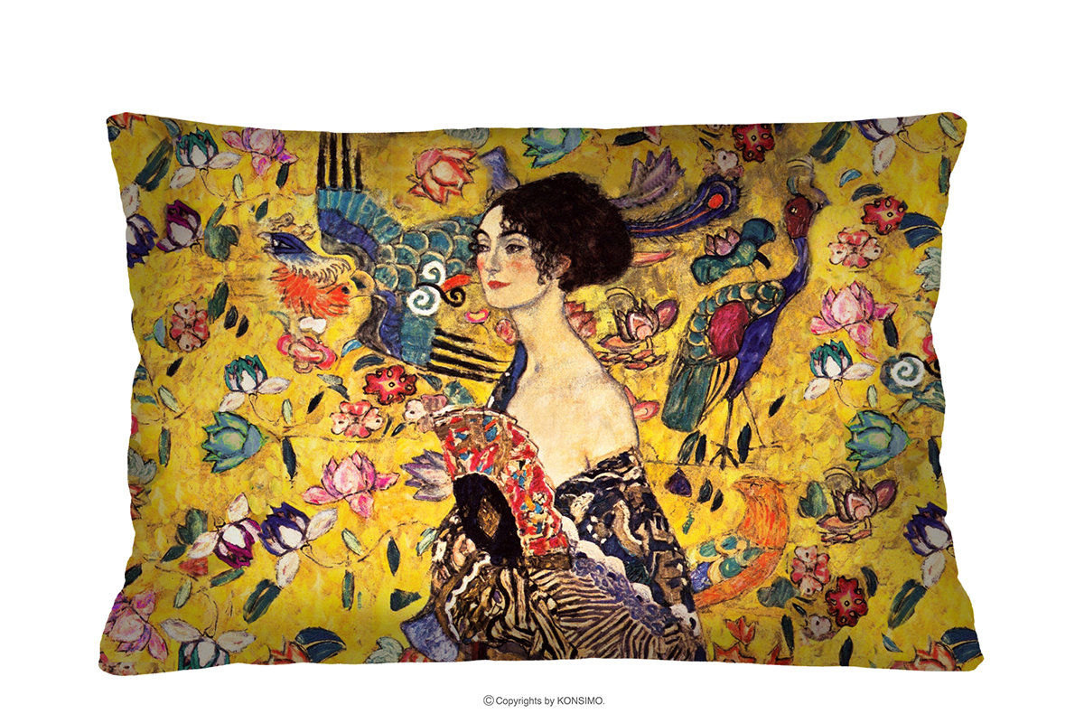 Poduszka Klimt kobieta z wachlarzem ARTIFE