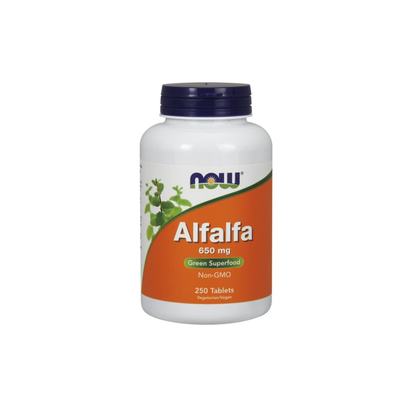 LUCERNA 650 mg (ALFALFA) 250 tabletek NOW FOODS