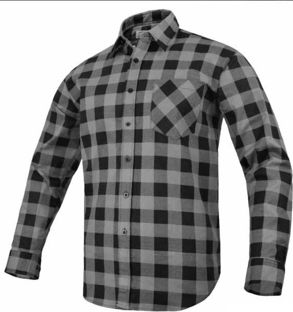 Modar Koszula Robocza Flanelowa Kratę Szara 43