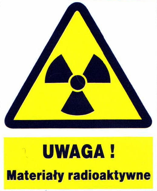 Zoo-7 - Uwaga Materiały Radioaktywne Znak Tablica