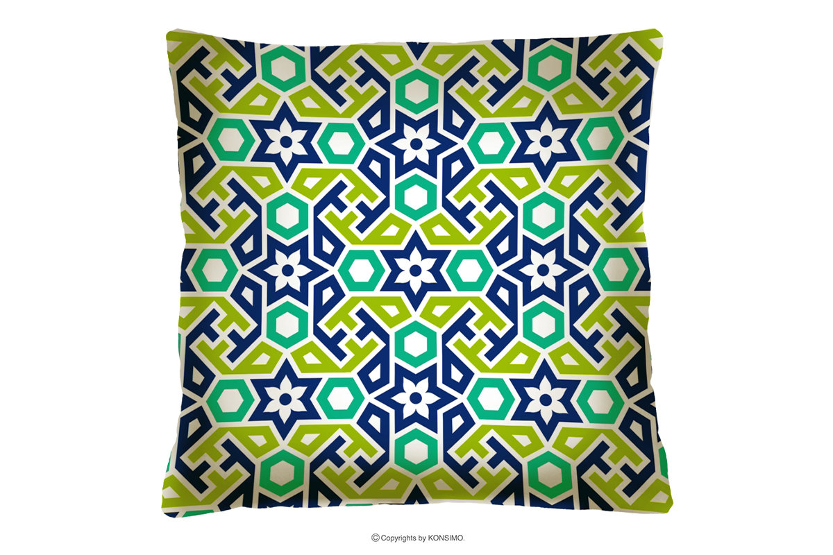 Zielona poduszka we wzory LUCENS