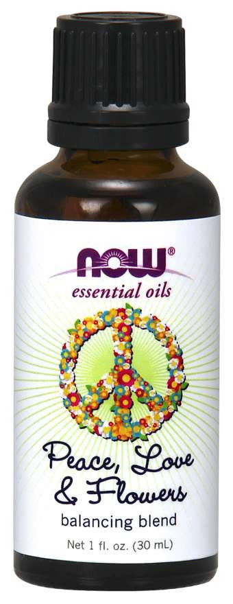 Now? Foods Mieszanka olejków NOW Essential Oil, Peace, Love & Flowers (mieszanka olejków eterycznych pokoju, miłości i kwiatów), 30 ml