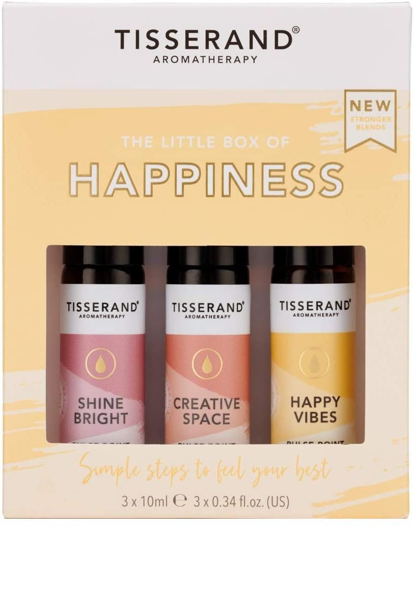 Tisserand The Little Box of Happiness - Zestaw olejków eterycznych na lepsze samopoczucie (3x10 ml)