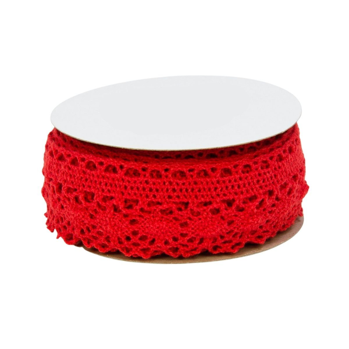 Wstążka Koronka Czerwona 33mm x 5y
