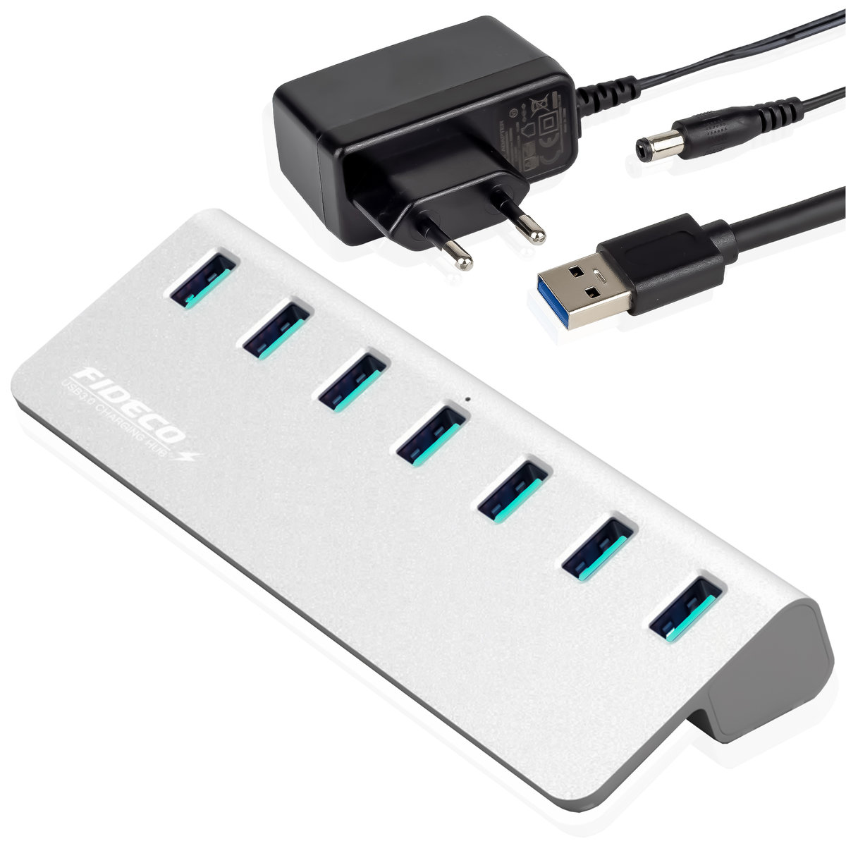 Hub Usb 3.2 Aktywny Rozdzielacz Zasilacz 10 Gbps