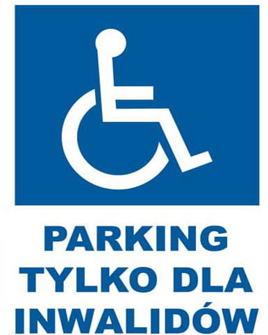 Zi-41  Znak Tablica Parking Tylko Dla Inwalidów