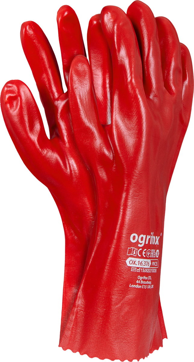 OX PVC 35 cm rękawice gumowe czerwone OX.16.376 XL