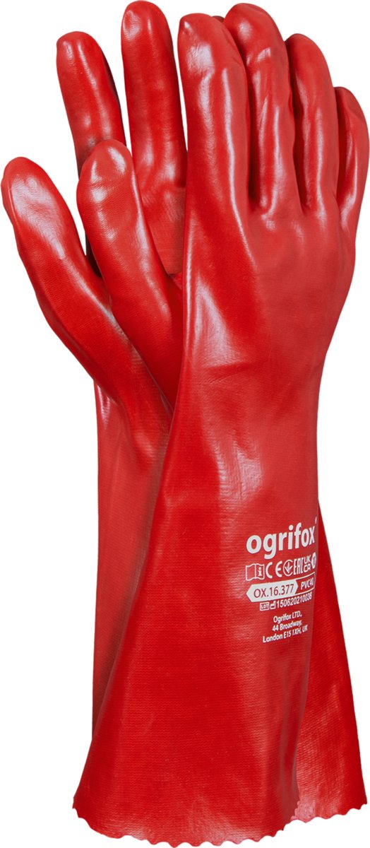 OX PVC 40 cm rękawice gumowe czerwone OX.16.377 XL