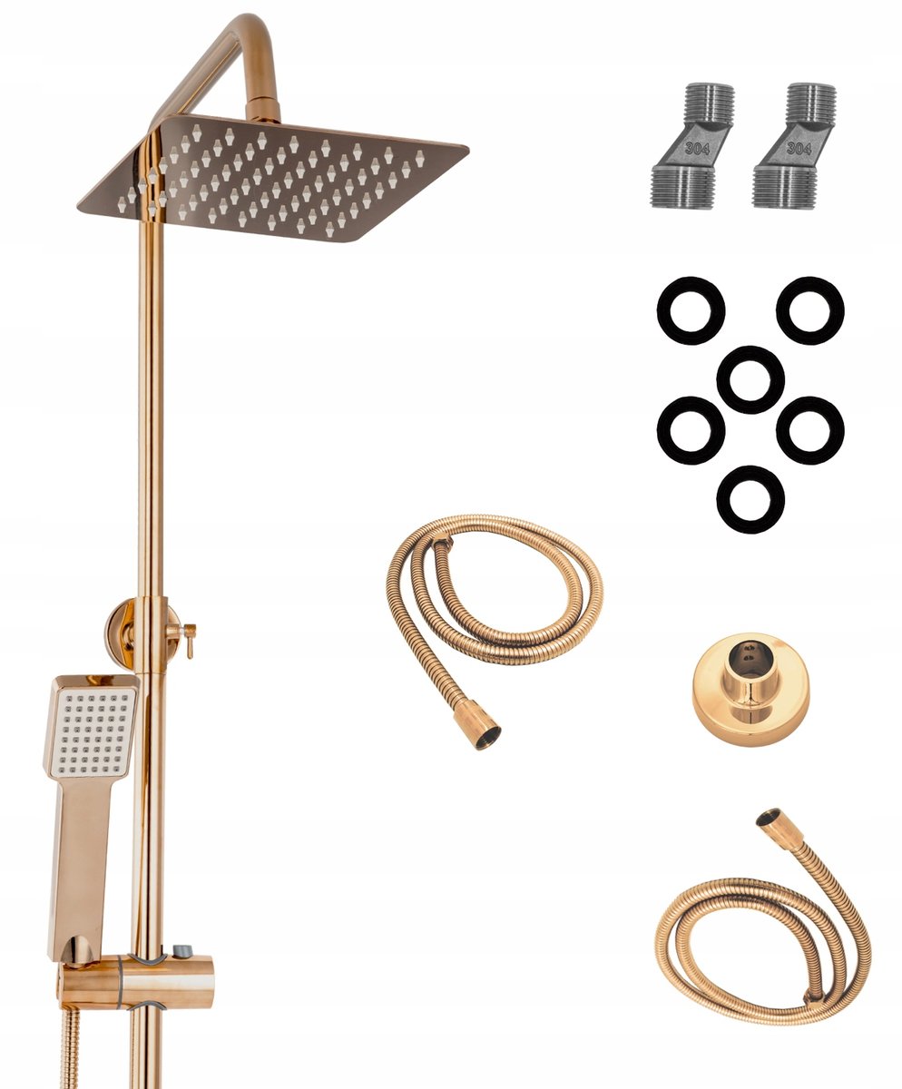 Rossa Rose Gold Zestaw Natrysk Prysznicowy Deszczo