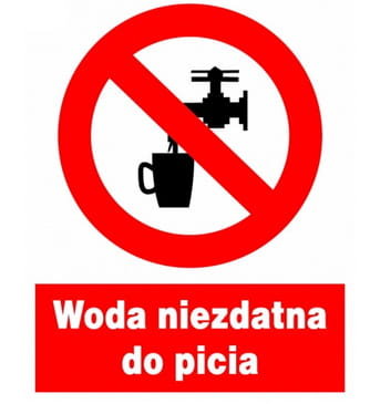 Zzo-7 Znak Zakazu Bhp Woda Niezdatna Do Picia