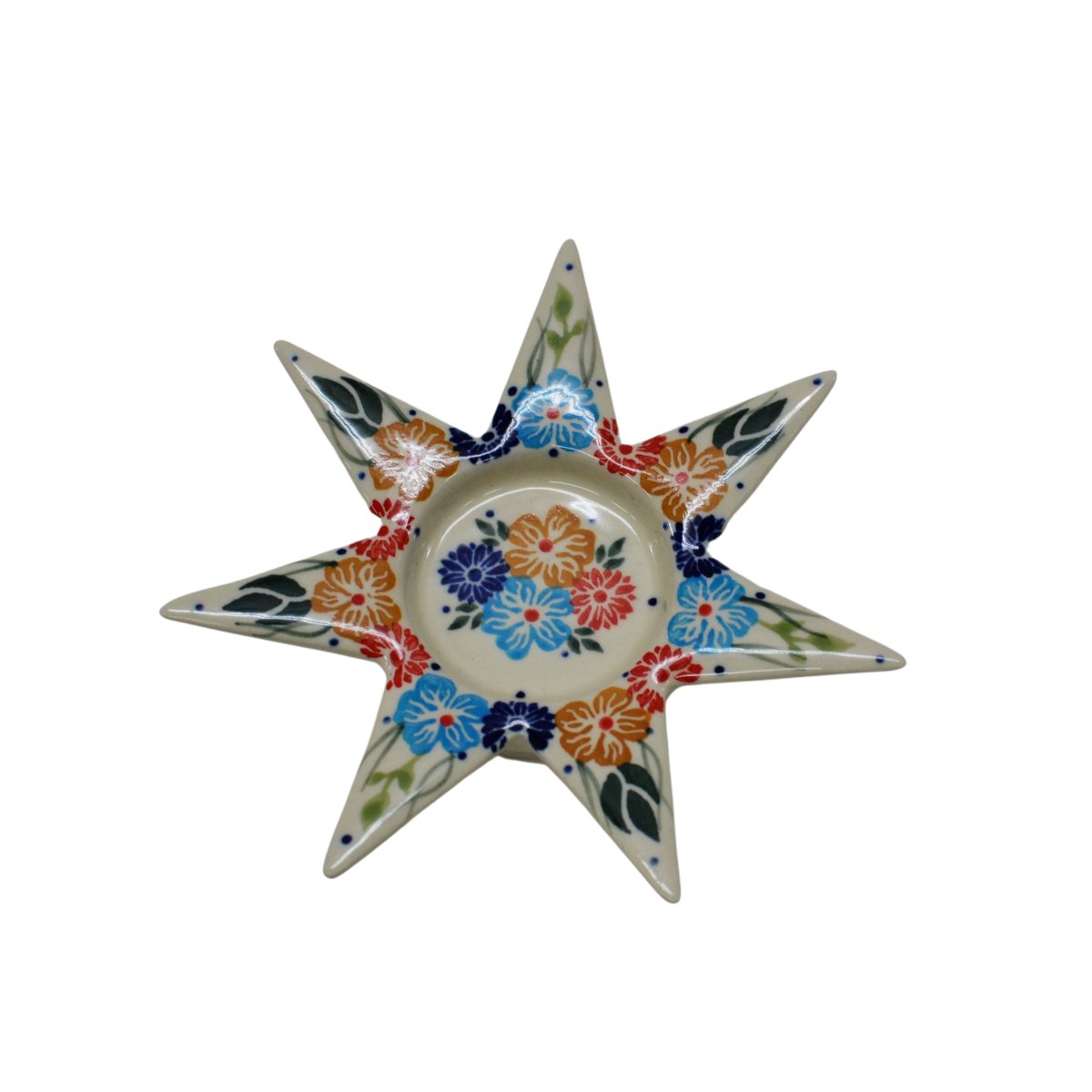 Ceramiczny świecznik GWIAZDA Ceramika Bolesławiec