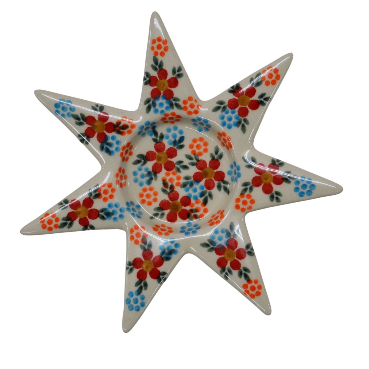 Ceramiczny świecznik GWIAZDA Ceramika Bolesławiec