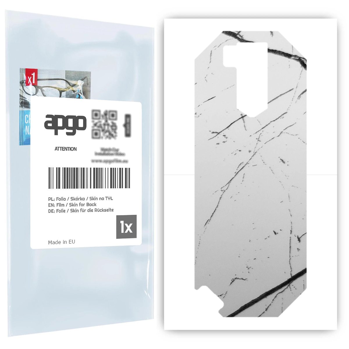Folia naklejka skórka strukturalna na TYŁ do Ulefone Armor X5 -  Marmur Biały - apgo SKINS
