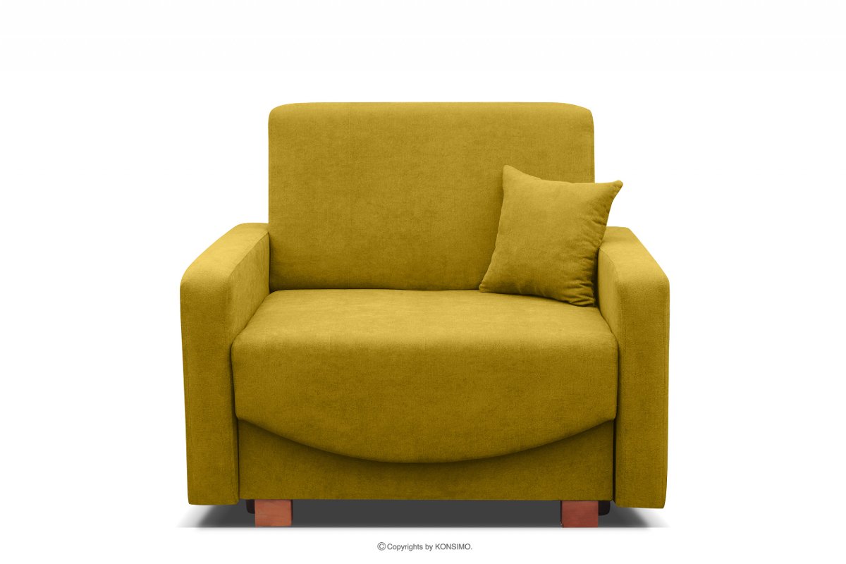 Fotel rozkładany do spania amerykanka żółty INCA