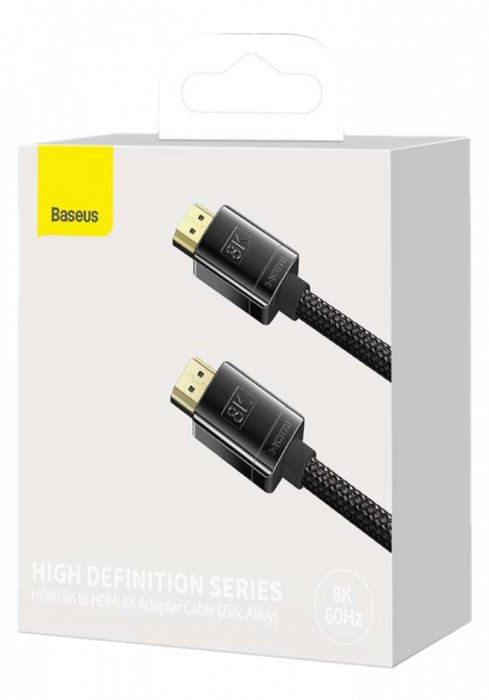 Baseus Kabel HDMI 2.1 High Definition Series 8K 60Hz 3D HDR 48Gbps 2m czarny) WKGQ000101