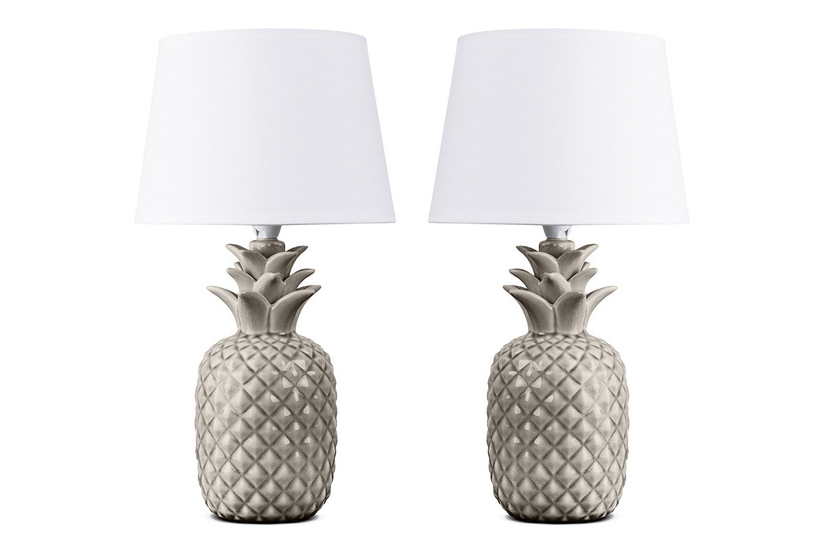 Lampa ananas biała do sypialni 2szt. AREDI