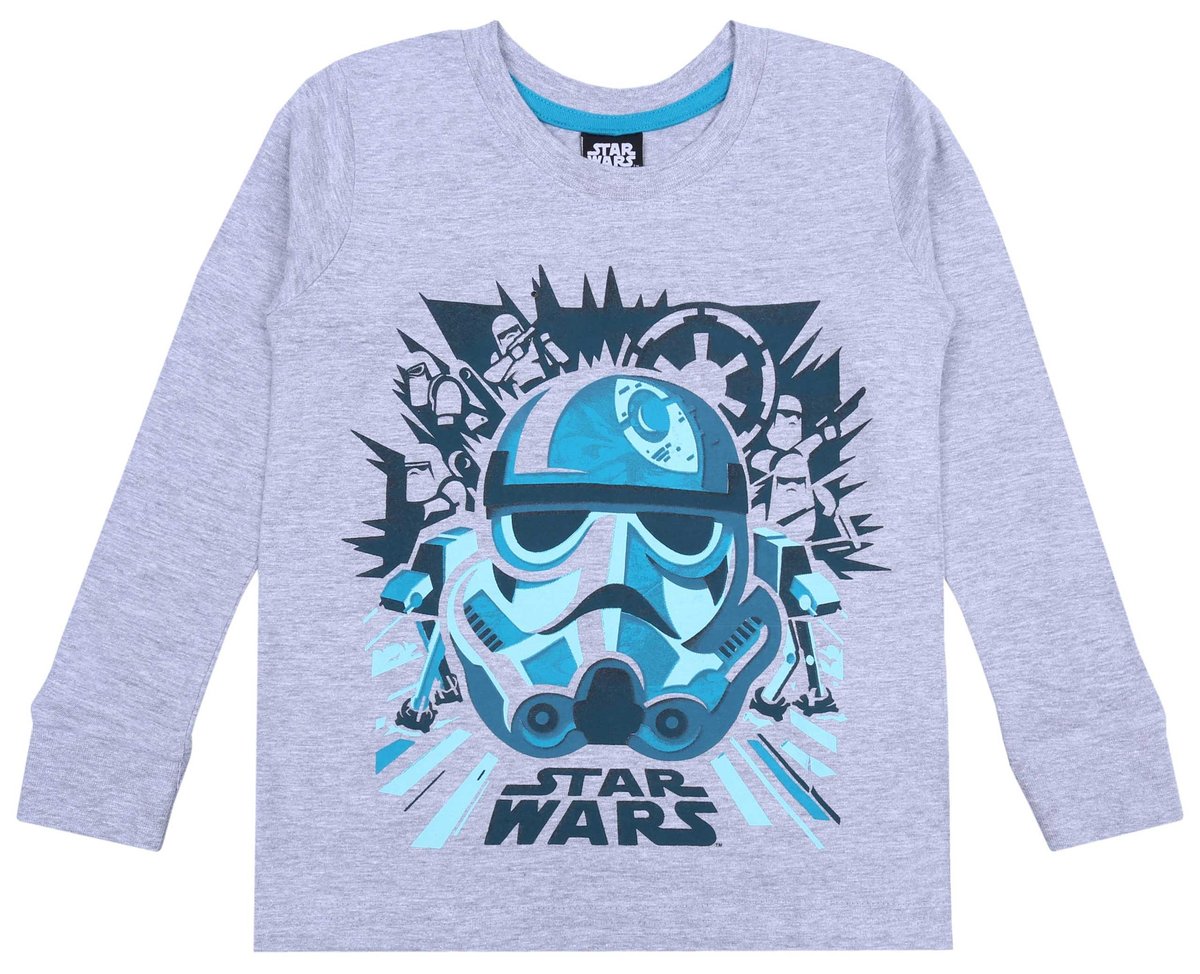 Szara Bluzka Na Długi Rękaw, Z Nadrukiem Szturmowca