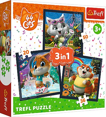 Puzzle 3w1 Poznaj urocze kociaki 20, 36 i 50 elementów
