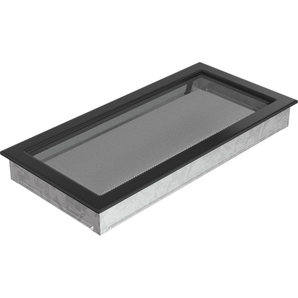 Kratki.pl KRATKA KOMINKOWA PROSTOKĄTNA CZARNA 220X450 MM 22/45C