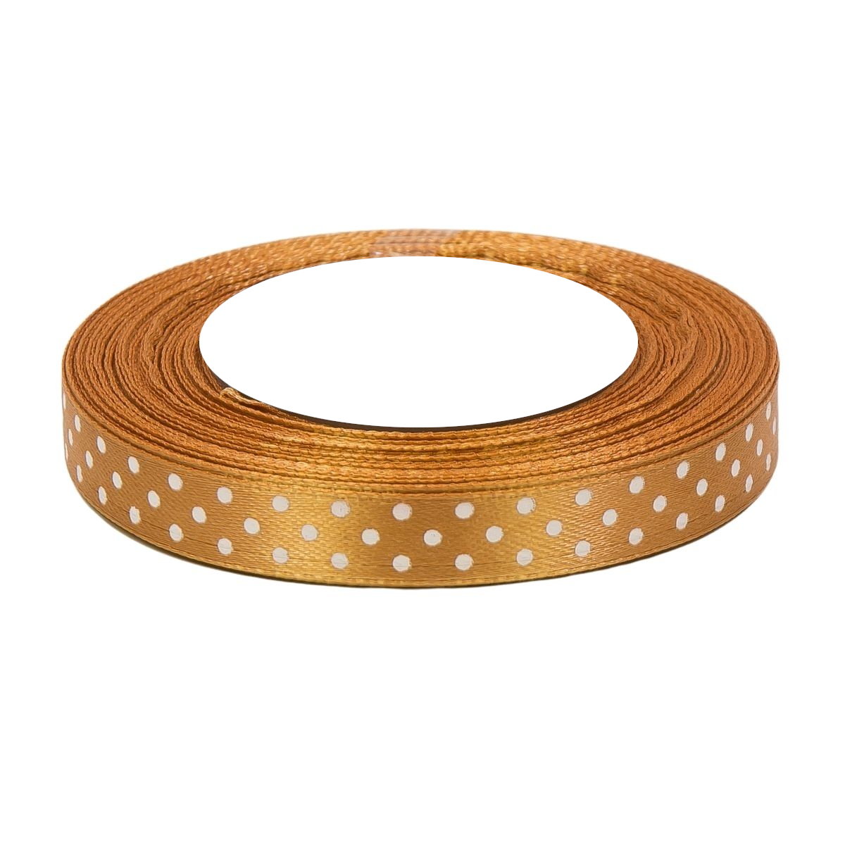 Wstążka Satynowa Złota W Kropki 12mm x 25y