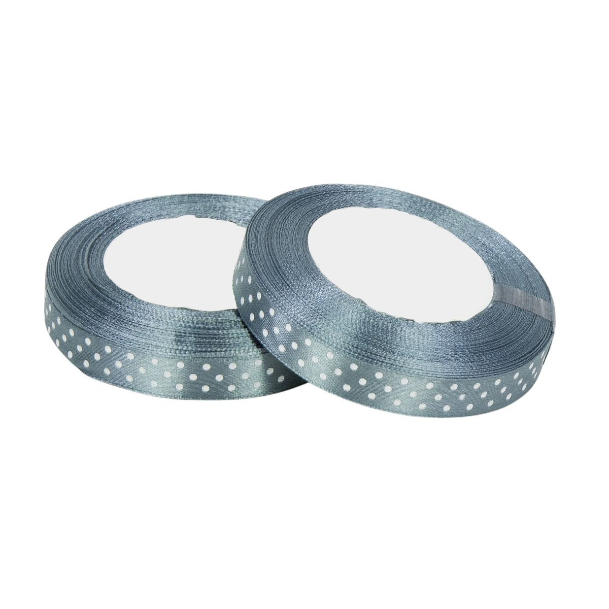 Wstążka Satynowa Ciemno Szara W Kropki 12mm x 25y