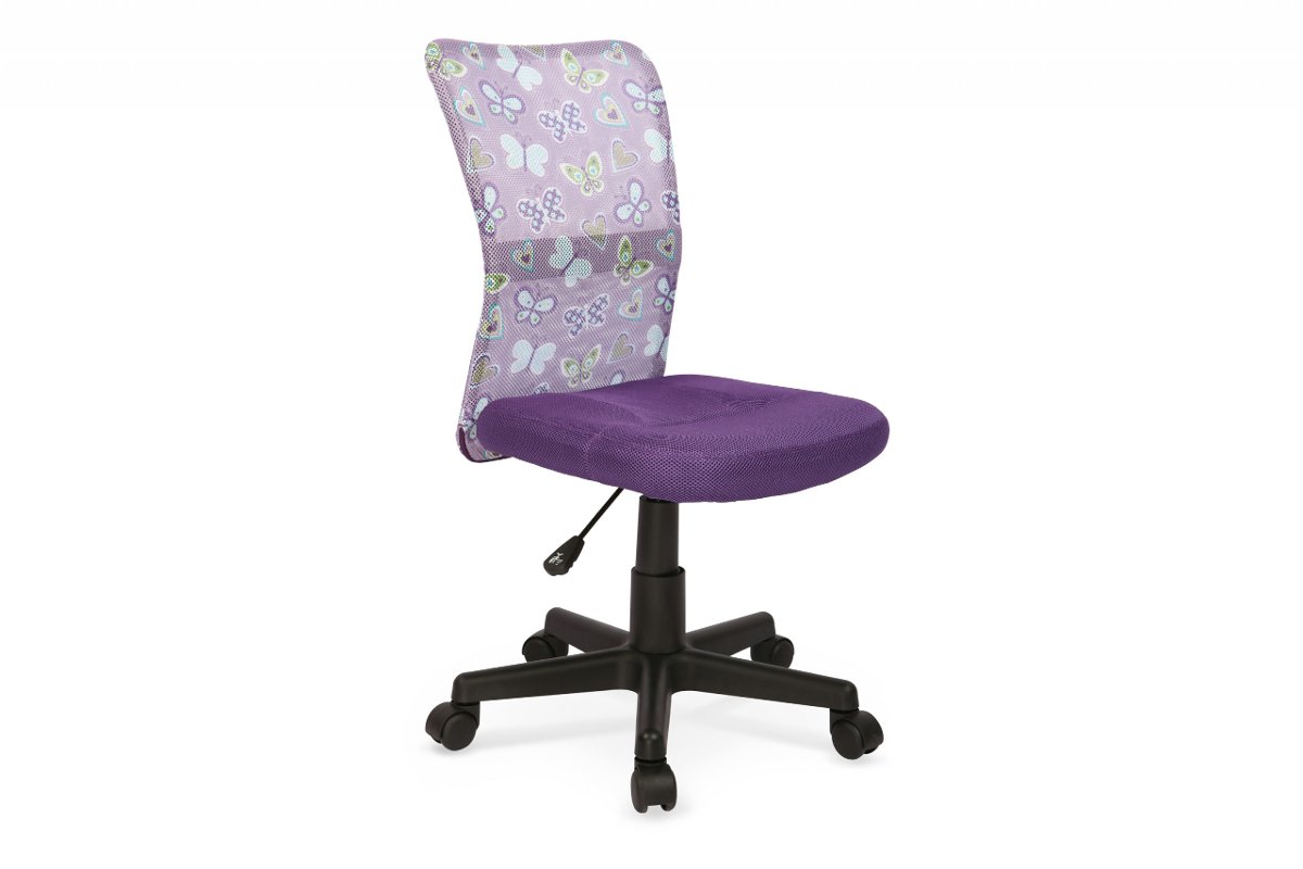 Krzesło do biurka dla dzieci obrotowe fioletowe BARYA